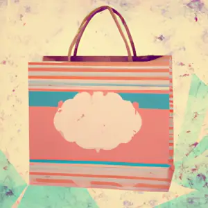 Vintage shopping bag with a retro background.