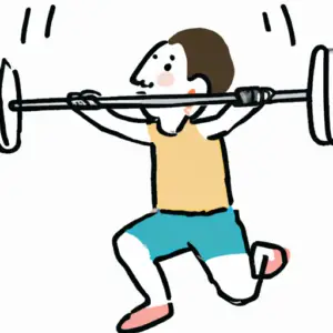 A person lifting a barbell with their posture improved.