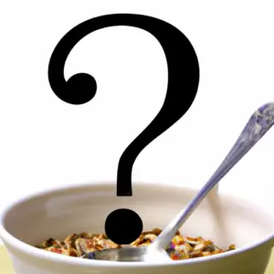 A bowl of food with a question mark hovering over it.