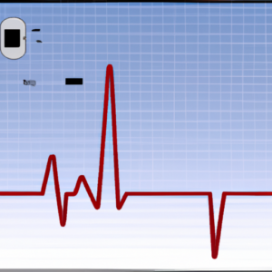 Suggestion: A heart rate monitor displaying an intense peak in the graph.