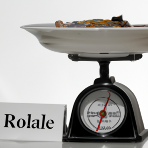 Suggestion: An overflowing plate with a scale in the background.